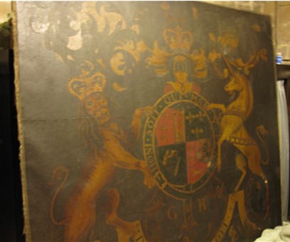 Restoration of the George III Coat of Arms 2 before painting